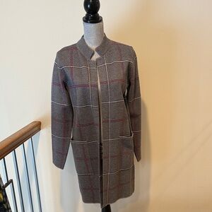 Tahari Gray and Pink Plaid Women's Blazer